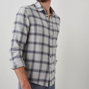 Rails Lennox Flannel Button Shirt Metallic Storm Heather - Size Large